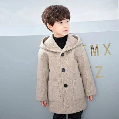 Boys’ Casual Woolen Jacket – Warm & Stylish Korean