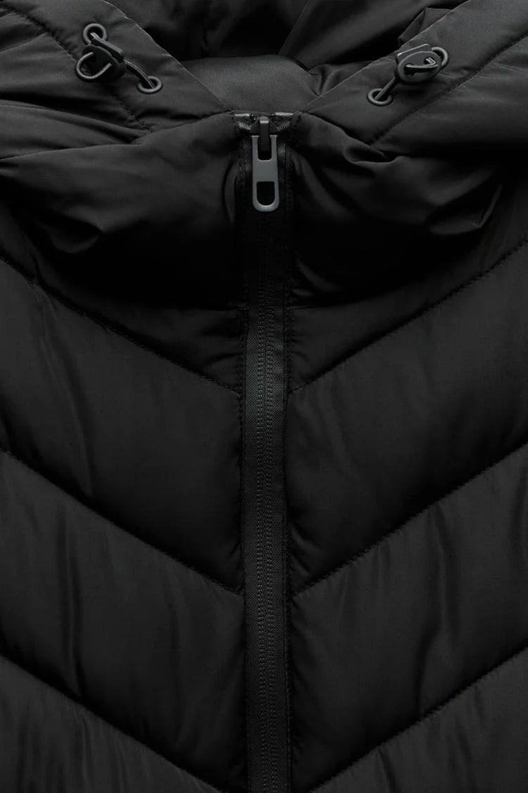 Stylish Warmth: Hooded Patchwork Cotton Jacket