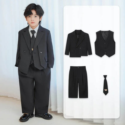 Baby Boys’ Classic Suit Set – 4/5Pcs Formal Outfit (1–10 Years)