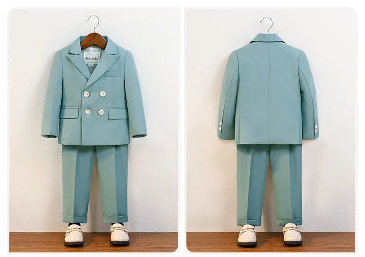Elegant Boys’ Velvet Suit – British-Style Wedding & Party Outfit
