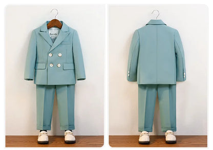 Elegant Boys’ Velvet Suit – British-Style Wedding & Party Outfit