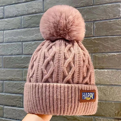 Cozy Faux Fur Pom Pom Beanie – Warm & Chic