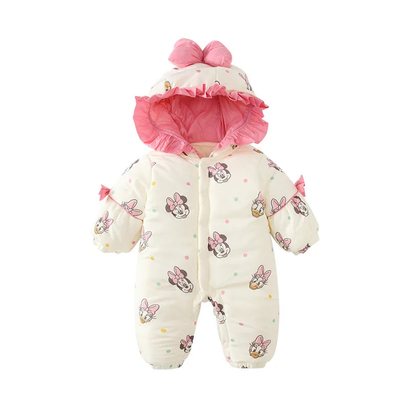 Winter Cotton Jumpsuit – Minnie Magic (0–1Y)