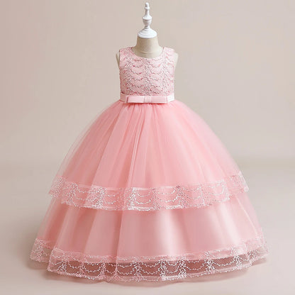 Flower Bow Kids’ Dress – Pageant & Party Wear