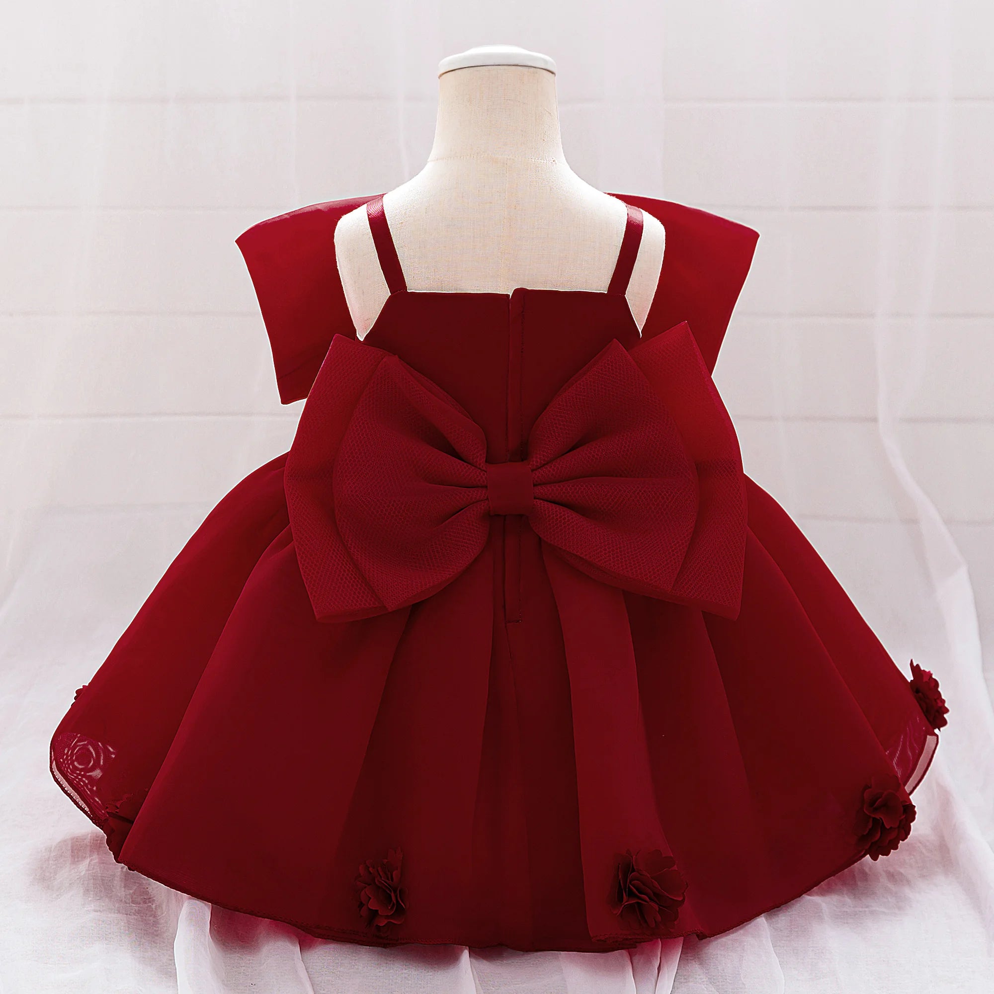 Baby Girl Baptism Dress – 1st Birthday Pink Gown