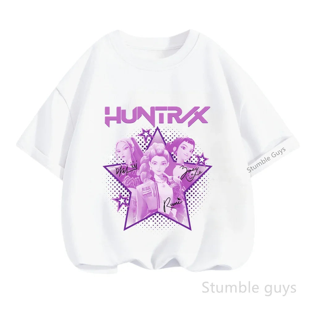 Kpop Demon Hunters Anime T-Shirt – Cool Short Sleeve for Children
