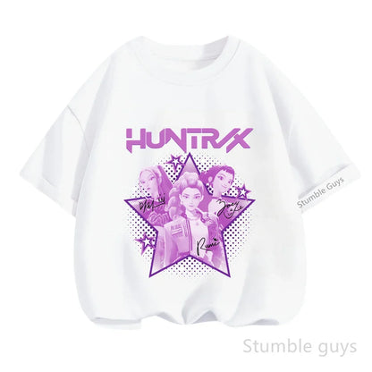 Kpop Demon Hunters Anime T-Shirt – Cool Short Sleeve for Children