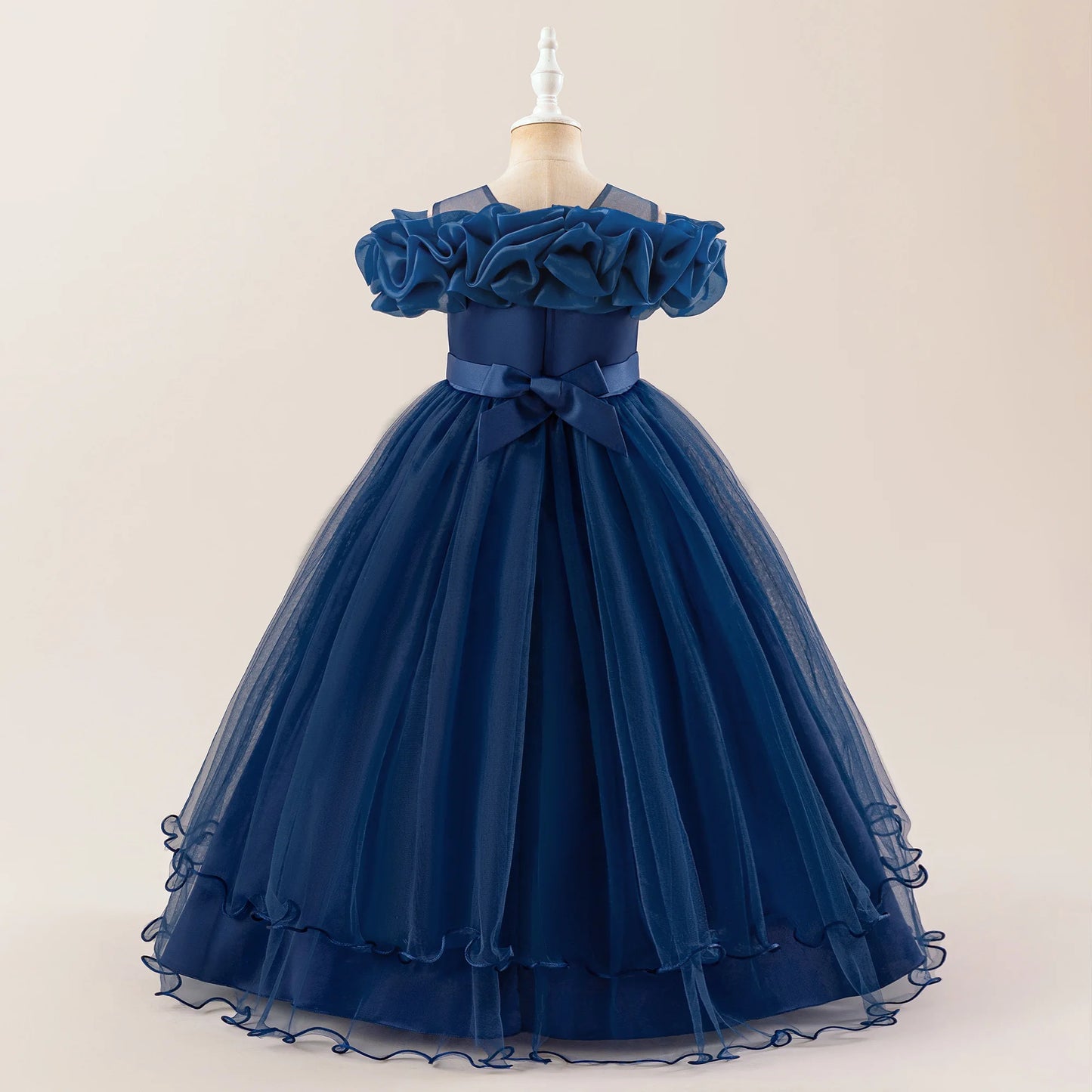 Prom & Party Dress – Girls Floral Mesh Gown