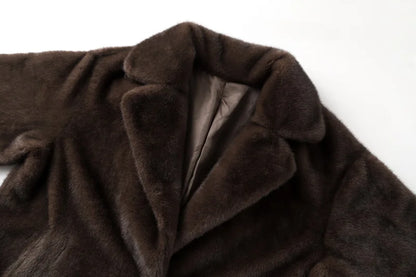 Chic Winter Warmth: Iconic Faux Mink Fur Overcoat
