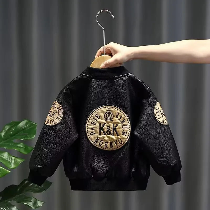 Kids’ PU Leather Jacket – Baby & Children’s Outerwear