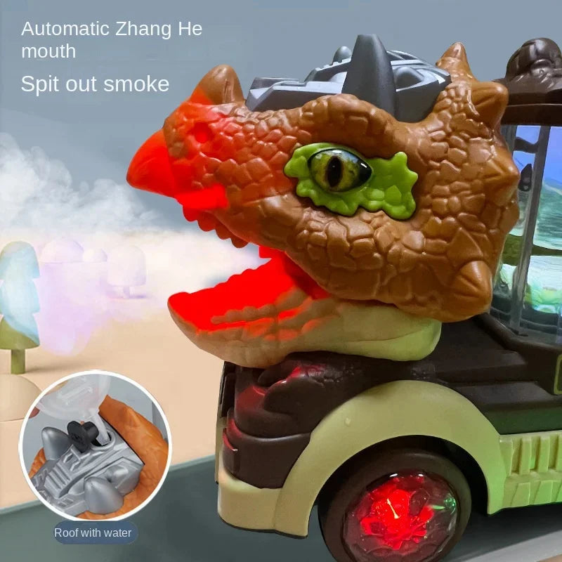 Electric Dinosaur Car Toy - Spray & Puzzle Fun for Kids