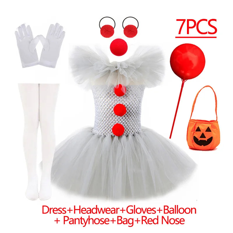 Kids Halloween 2025 Gray Joker Cosplay Outfit