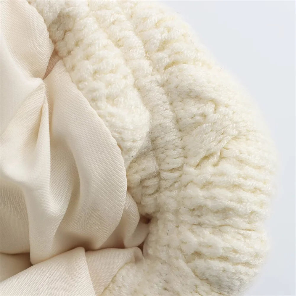 Cozy High Collar Knitted Cotton Jacket