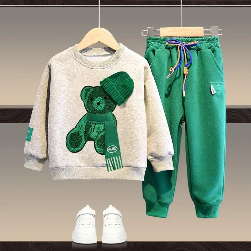 Cartoon Bear Tracksuit: Cozy & Cute for Kids