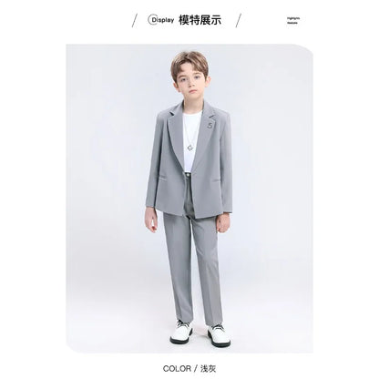 Classic Boys’ Suit – Wedding & Party Blazer Set for Kids 4–12Y
