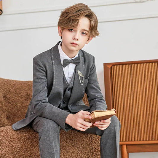 Boys’ Slim Fit Formal Suit – Wedding & Party Outfit (4–12 Years)