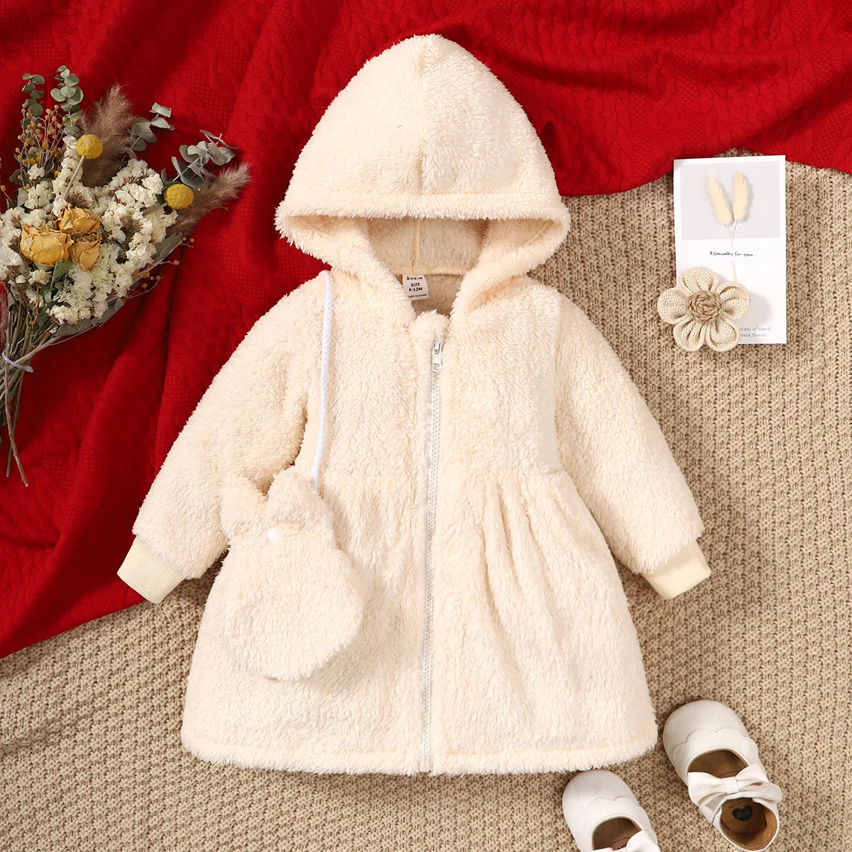 Warm Zipper Jacket + Cute Bag – Baby Girl Outfit