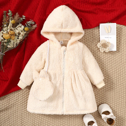 Warm Zipper Jacket + Cute Bag – Baby Girl Outfit