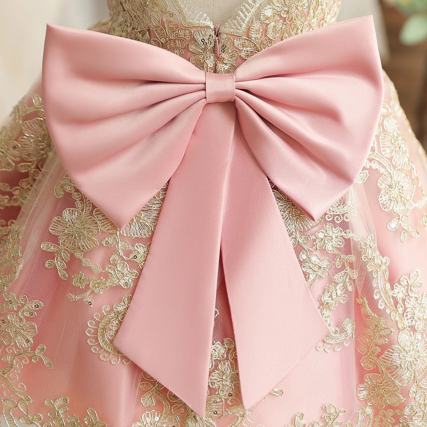 Princess Party Dress – Lace Embroidery with Ruffles