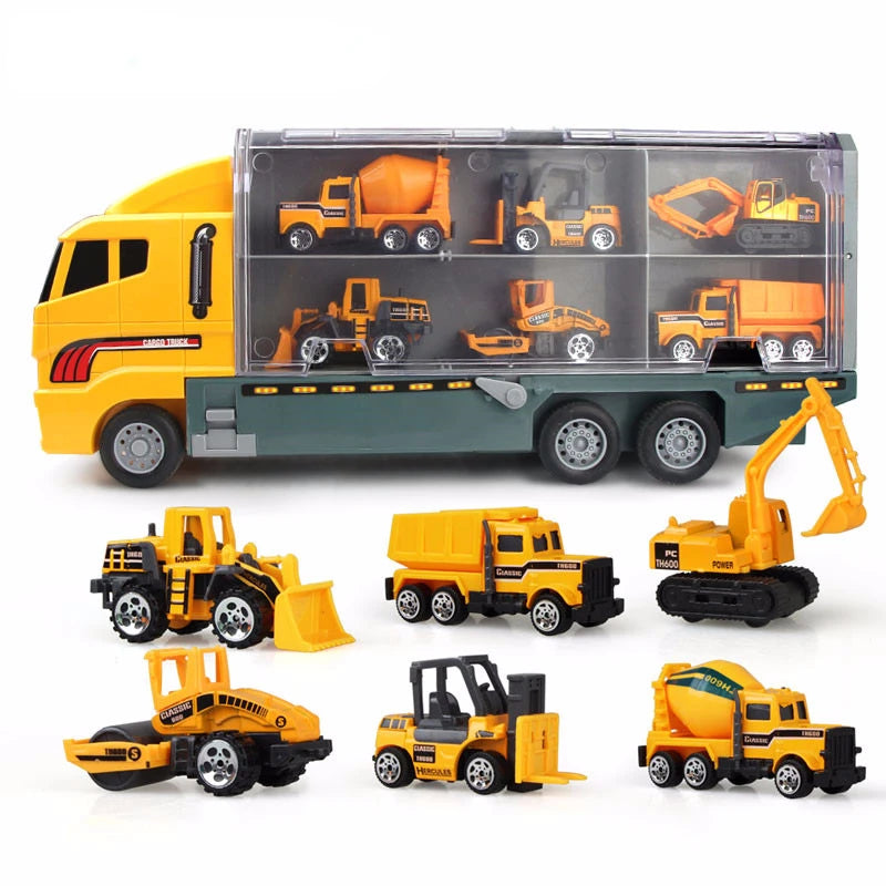 Big Trucks Mini Diecast Set – Carrier, Helicopter, Tank & More for Kids!