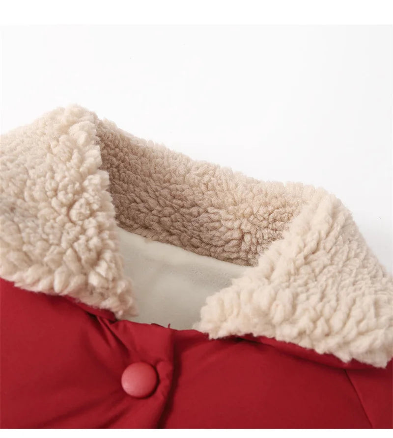 Boys & Girls Lapel Jacket – Cozy Lamb Fleece Kids’ Coat