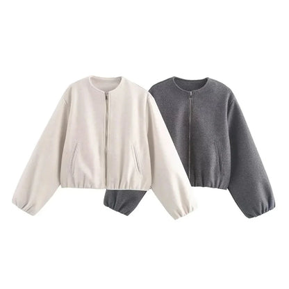 Retro Revival: Soft Bomber Jacket for Women