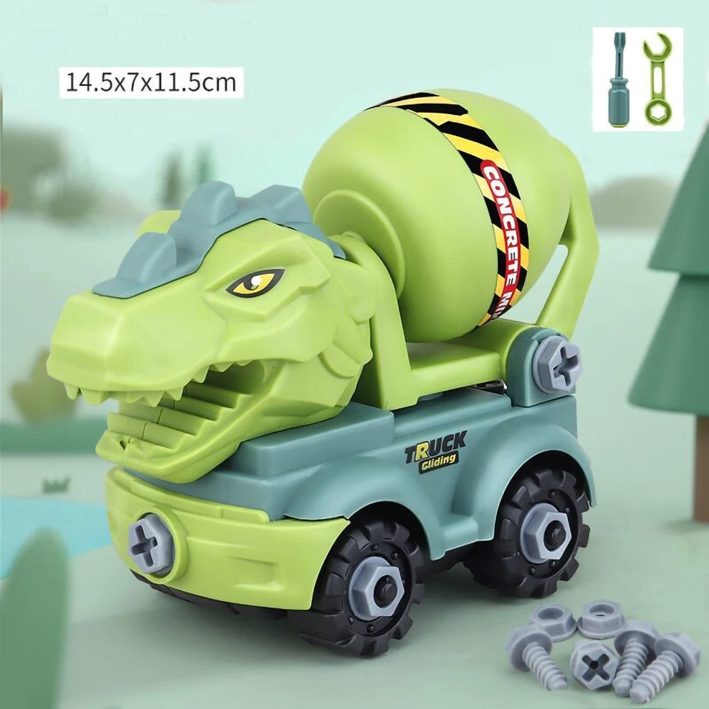 Dinosaur Construction Vehicle Set – DIY Building Toy Truck for Kids