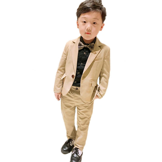 Children’s Khaki Blazer Suit – Wedding & Performance Tuxedo