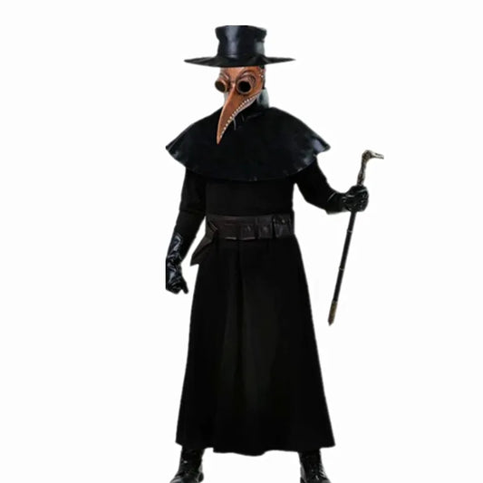 Plague Doctor Halloween Costume: Hooded Cloak & Beak Mask for Kids & Adults