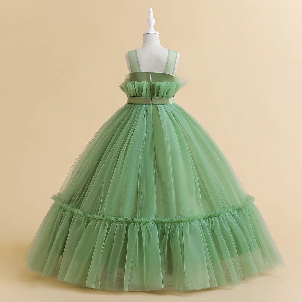 Girls Party Dress – White Tulle Wedding Gown