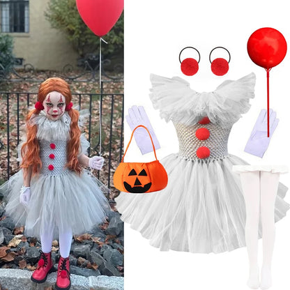 Children’s Horror Clown Outfit – Carnival & Halloween Party Set