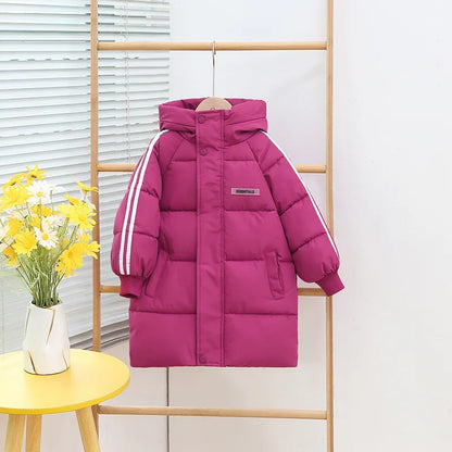 Kids' Long Cotton-Padded Jacket – Warm & Stylish