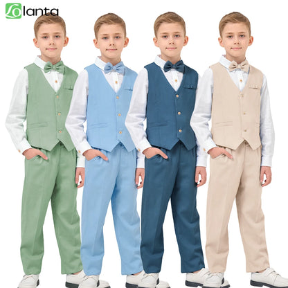 Children’s 4-Piece Linen Suit – Perfect for Weddings & Parties