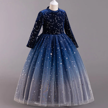 Girls Elegant Lace Wedding & Party Princess Dress