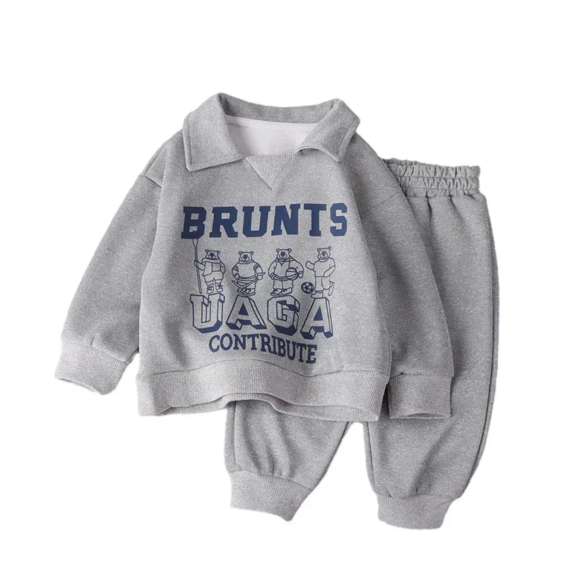 Kids' Warm Polo Tracksuit: Cozy & Stylish for Autumn and Winter