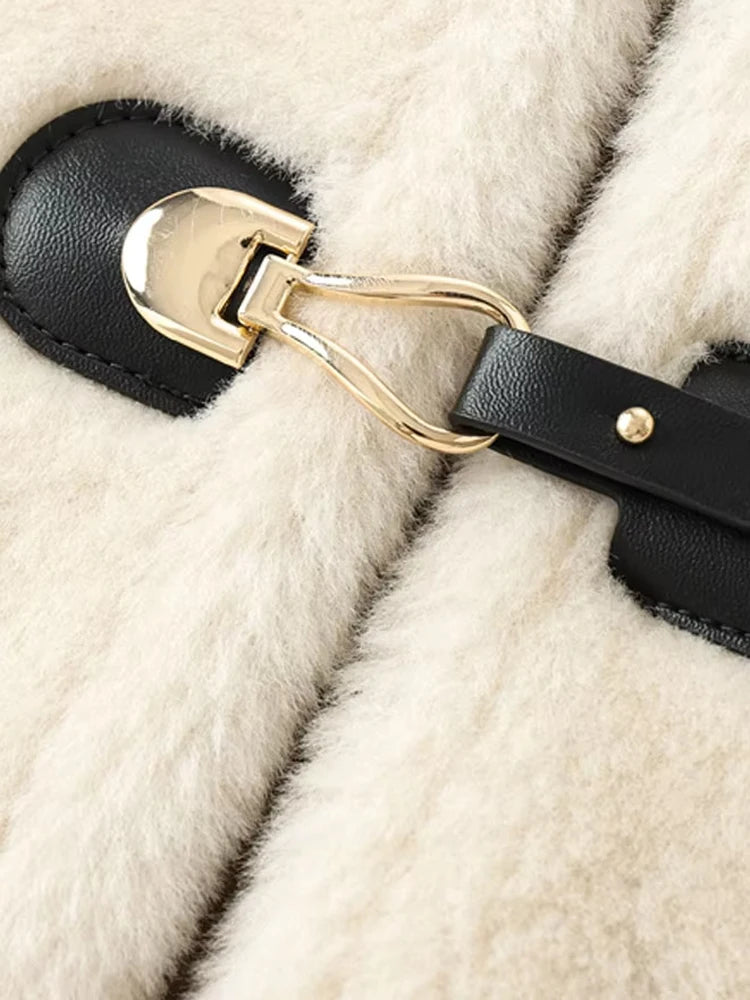 Elegant Faux Fur Outerwear – Long Sleeve Jacket