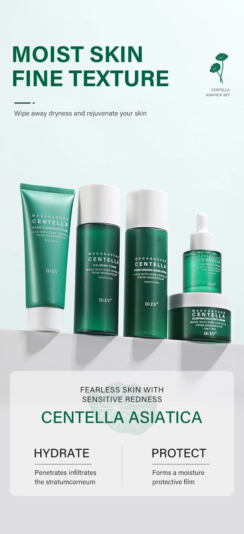 Centella Radiance: Complete Korean Skin Care Set for Youthful Glow