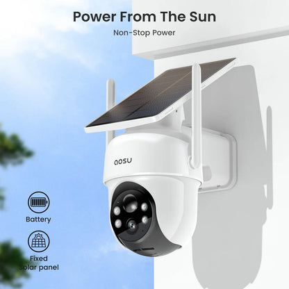 Solar 3MP 360° PTZ WiFi Camera Set | 4 Cams + Base | Smart Surveillance