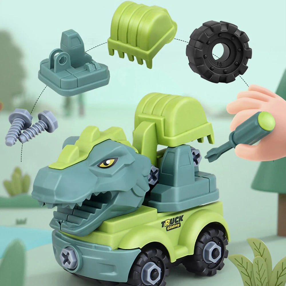 Dinosaur Construction Vehicle Set – DIY Building Toy Truck for Kids