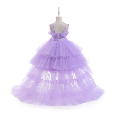 Elegant Girls Party Dress – Trailing Evening Gown