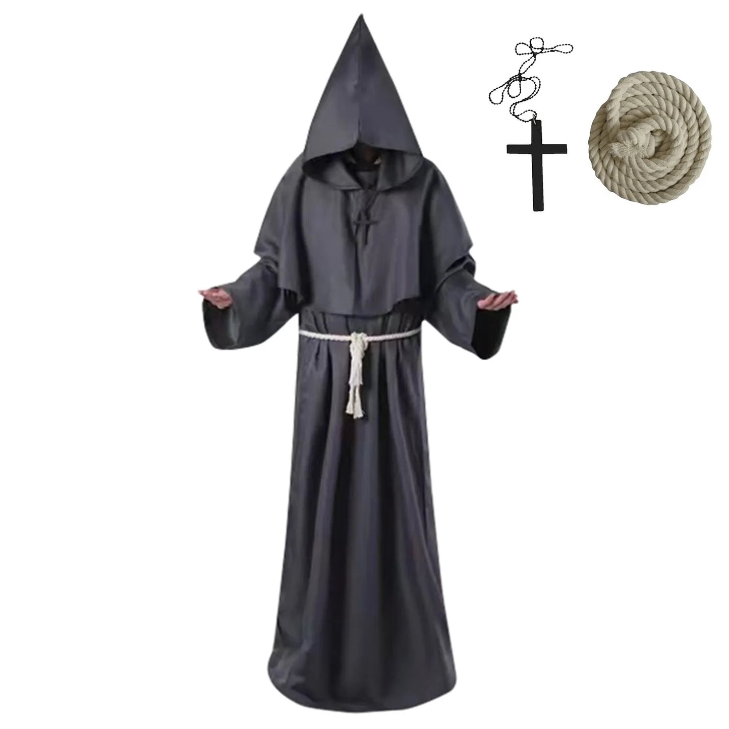 Monk Cosplay Outfit – Medieval Robe for Priest, Wizard & Costume Play