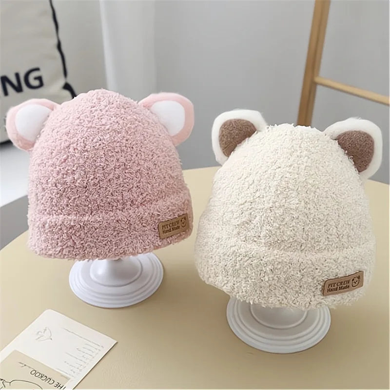 Winter Bear Hat – Windproof Knit for Kids