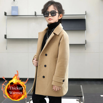 Fall & Winter Boys Jacket – Velvet Wool Outerwear