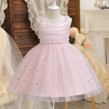 Girls Party Dress – Elegant Blue Sequin Gown