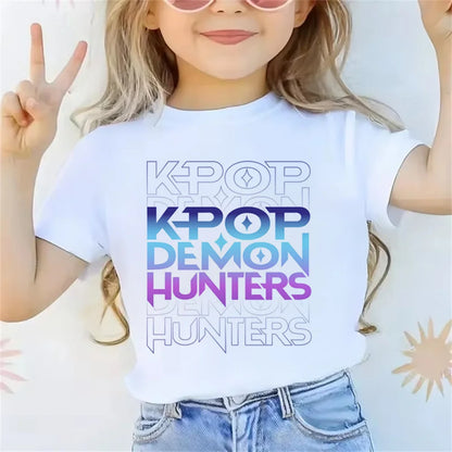 Trendy 2025 Kpop Demon Hunters Tee – Graphic Top for Boys & Girls