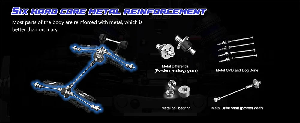 High-Speed 80KM/H RC Car – JIUSI WB12 PRO 4WD Off-Road Toy