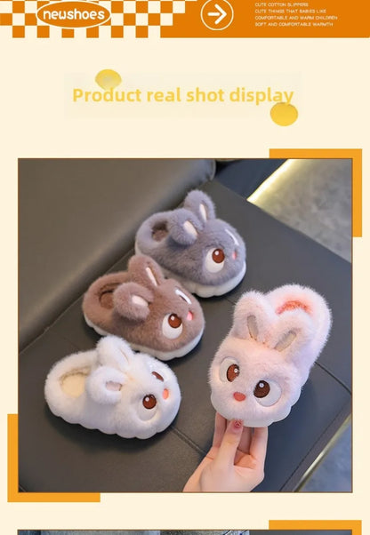 Warm Fluffy Rabbit Slippers for Boys & Girls