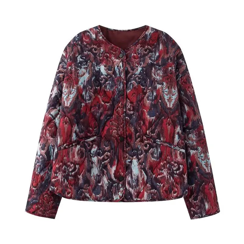 Commuter Style Cotton Jacket – Animal Print & Long Sleeve