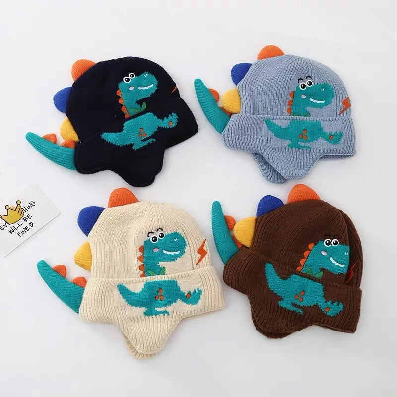 Cartoon Dinosaur Baby Hat – Winter Warm