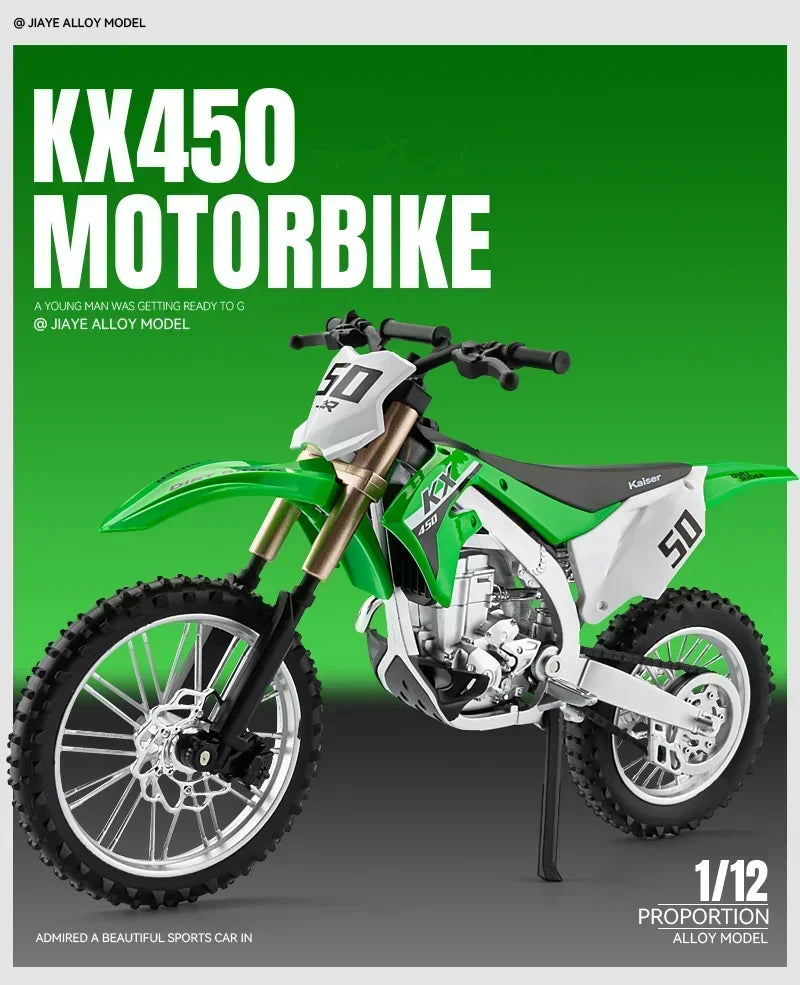 1:12 Kawasaki KX450 Diecast Off-Road Motorcycle Model – Perfect Gift for Kids